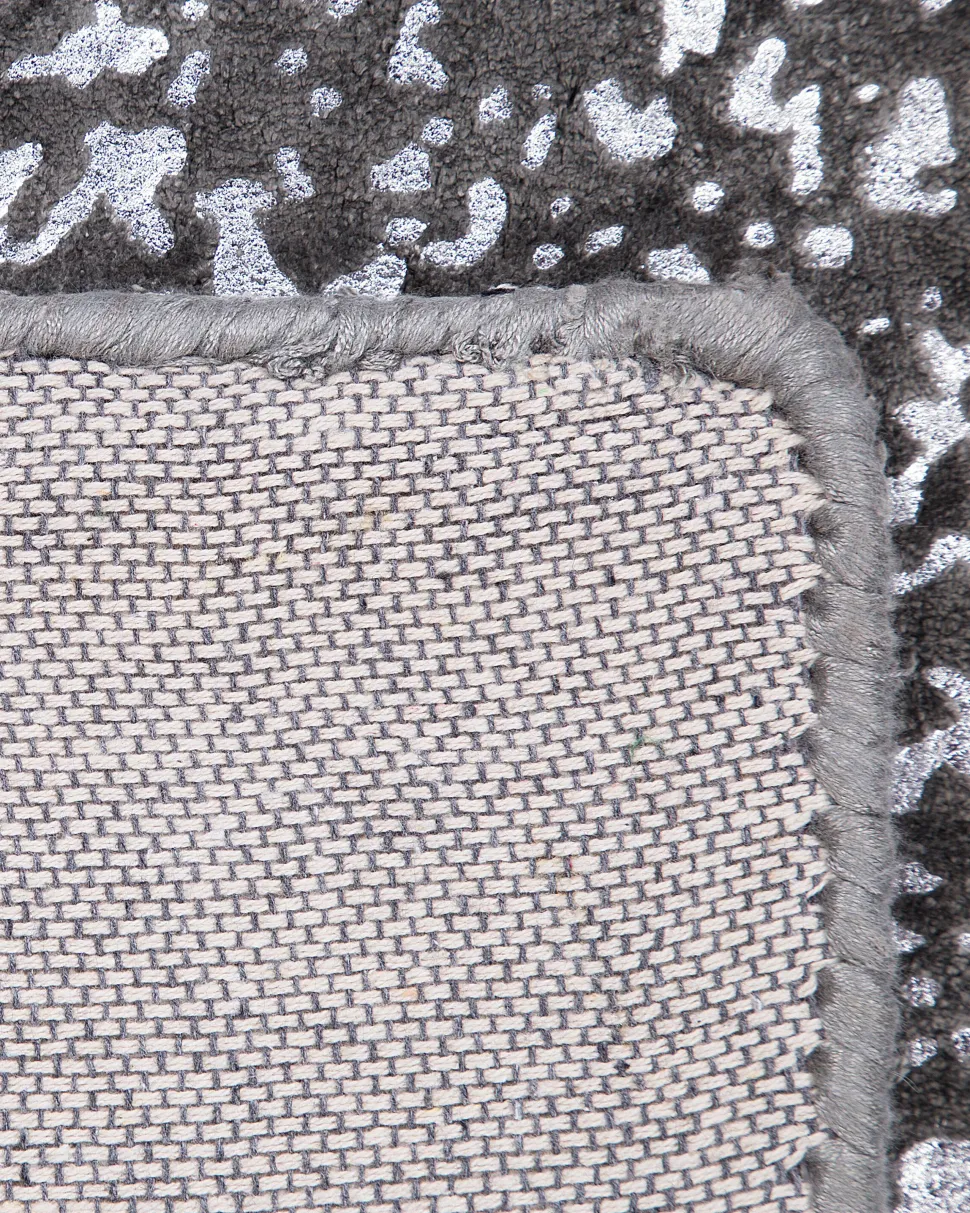 Teppich Dunkelgrau-Silber 160 X 230 Cm Abstraktes Muster Esel
