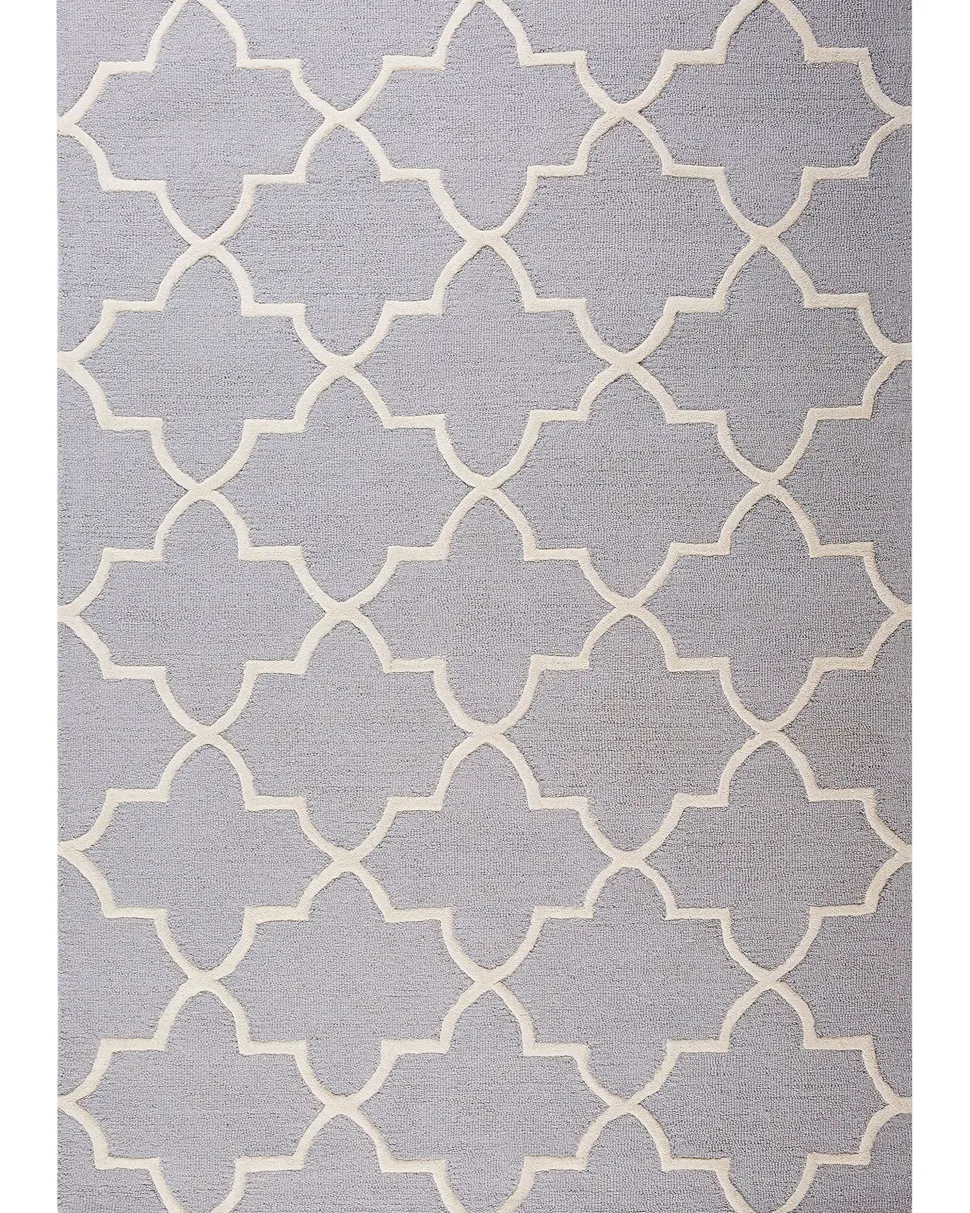 Teppich Grau 160 X 230 Cm Marokkanisches Muster Kurzflor Silvan