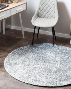 Teppich Grau Meliert 140 Cm Shaggy Demre