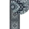 Teppich Grau Orientalisches Muster 80 X 300 Cm Kurzflor Vadkadam
