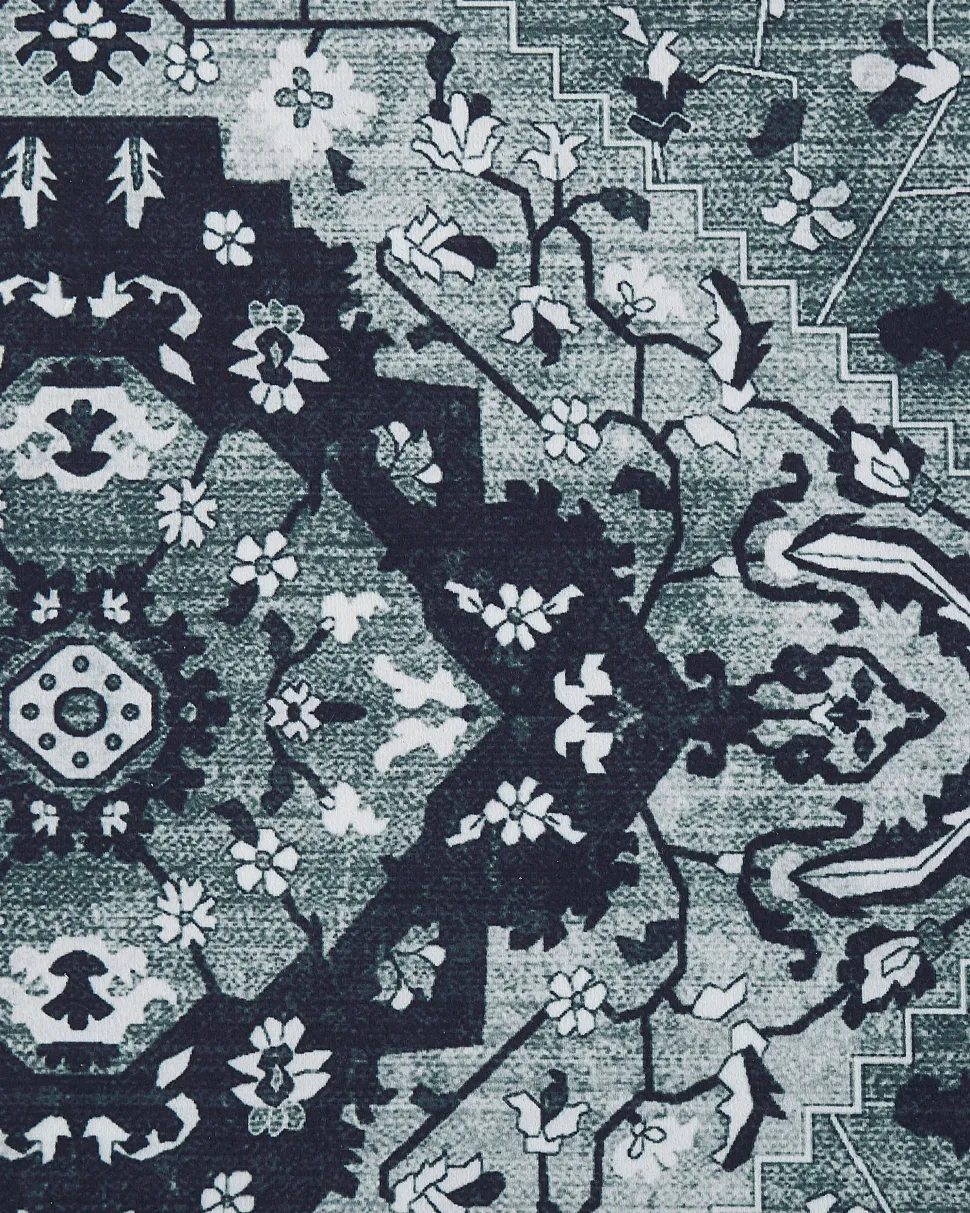 Teppich Grau Orientalisches Muster 80 X 300 Cm Kurzflor Vadkadam