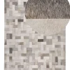 Teppich Grau-Beige 160 X 230 Cm Leder Korfez