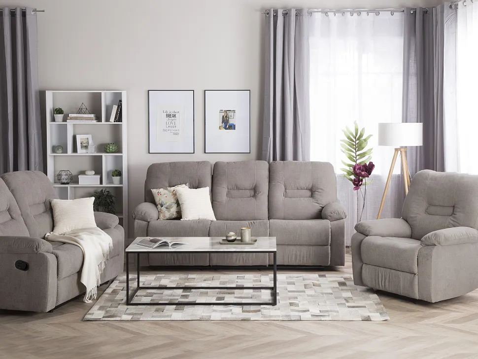 Teppich Grau-Beige 160 X 230 Cm Leder Korfez