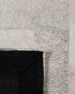 Teppich Grau-Beige 160 X 230 Cm Leder Korfez