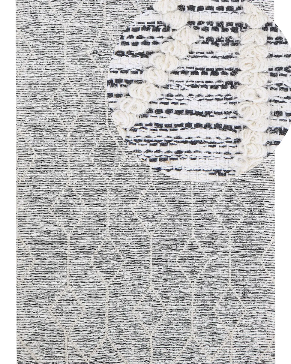 Teppich Grau-Beige 160 X 230 Cm Kurzflor Edremit