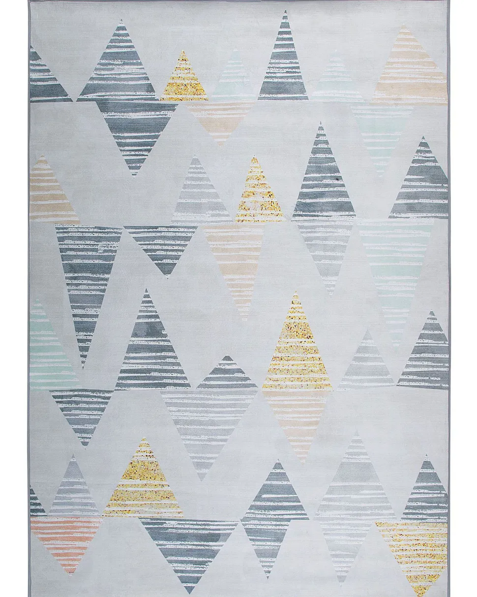 Teppich Grau-Gelb Dreieck-Motiv 160 X 230 Cm Yayla