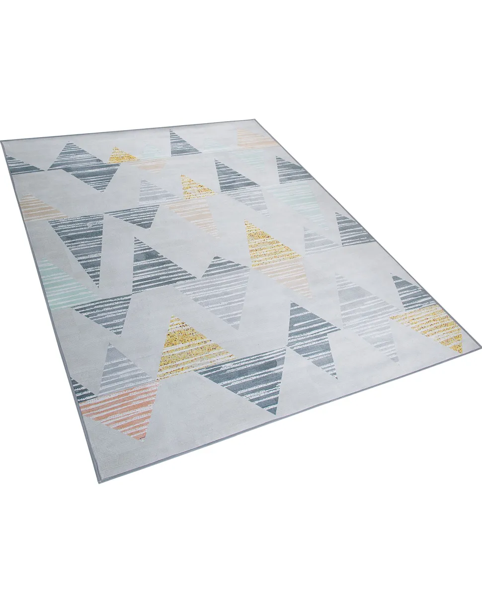 Teppich Grau-Gelb Dreieck-Motiv 160 X 230 Cm Yayla