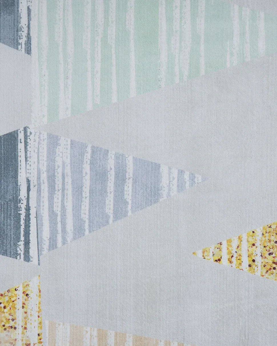 Teppich Grau-Gelb Dreieck-Motiv 160 X 230 Cm Yayla