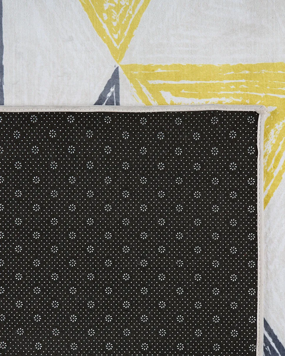 Teppich Grau-Gelb-Mintgrun Dreieckmuster 160 X 230 Cm Kalen