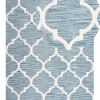 Teppich Hellblau 160 X 230 Cm Marokkanisches Muster Kurzflor Yalova