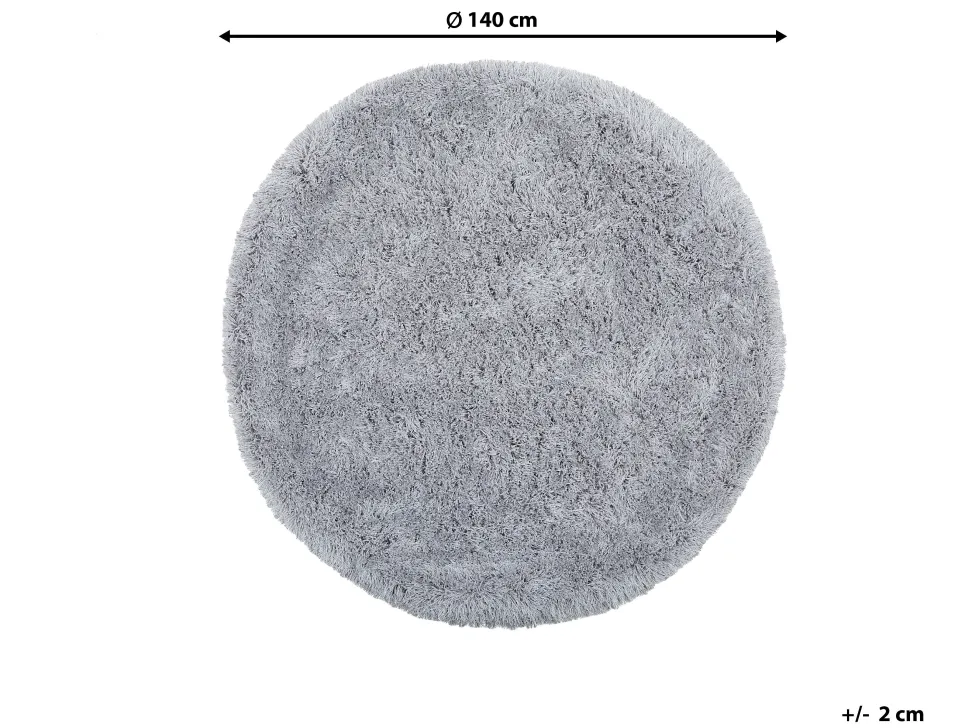 Teppich Hellgrau 140 Cm Shaggy Cide