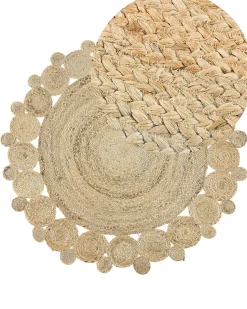Teppich Jute Beige 120 Cm Kurzflor Zweiseitig Golgen
