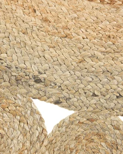 Teppich Jute Beige 120 Cm Kurzflor Zweiseitig Golgen