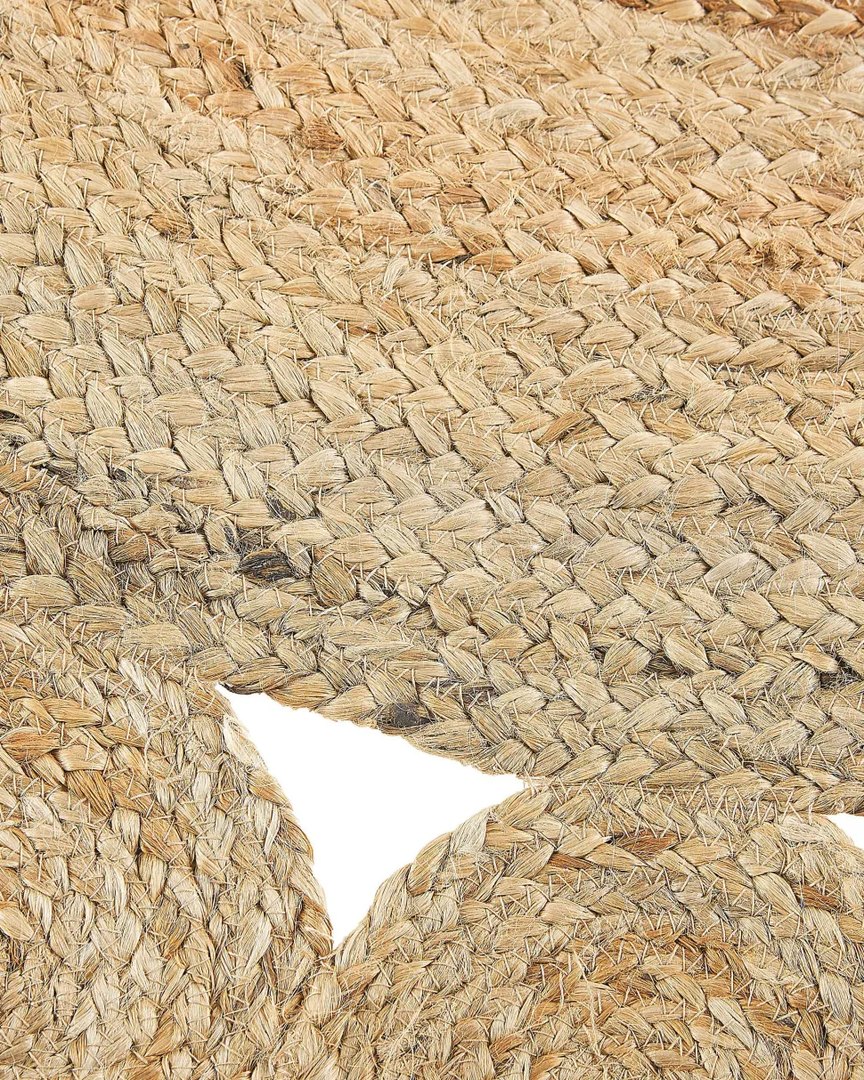 Teppich Jute Beige 120 Cm Kurzflor Zweiseitig Golgen