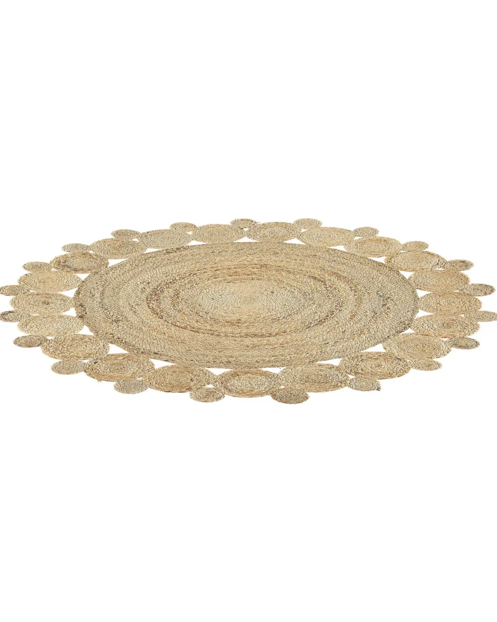 Teppich Jute Beige 120 Cm Kurzflor Zweiseitig Golgen