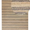 Teppich Jute Beige / Grau 160 X 230 Cm Streifenmuster Kurzflor Zweiseitig Budho
