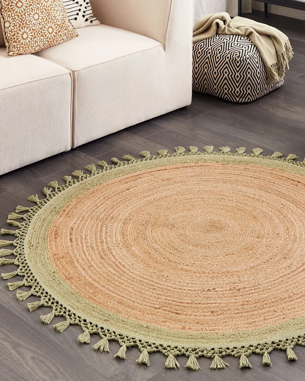 Teppich Jute Beige / Grun 140 Cm Marts