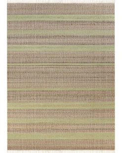 Teppich Jute Beige / Hellgrun 160 X 230 Cm Streifenmuster Kurzflor Zweiseitig Talpur