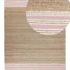 Teppich Jute Beige / Pastellrosa 160 X 230 Cm Streifenmuster Kurzflor Zweiseitig Mirza