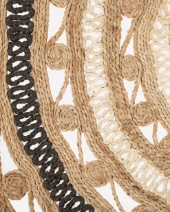 Teppich Jute Beige / Schwarz 140 Cm Kurzflor Goyne