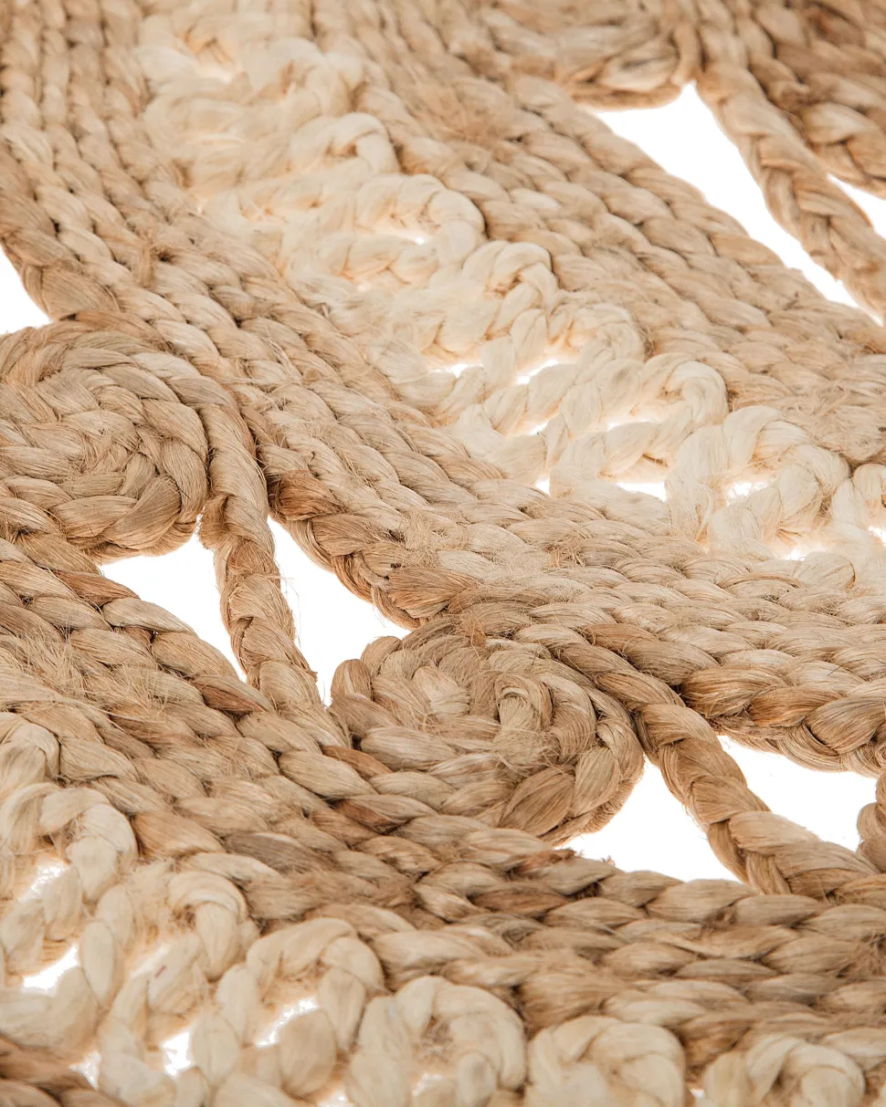 Teppich Jute Beige / Schwarz 140 Cm Kurzflor Goyne