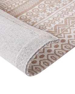 Teppich Jute Beige / Weis 160 X 230 Cm Geometrisches Muster Kurzflor Baglar
