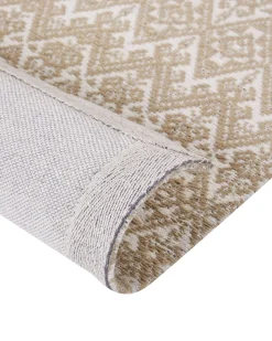 Teppich Jute Beige 160 X 230 Cm Geometrisches Muster Kurzflor Atima