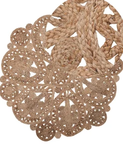 Teppich Jute Beige O 120 Cm Kurzflor Bucak