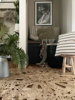 Teppich Jute Beige O 120 Cm Kurzflor Bucak