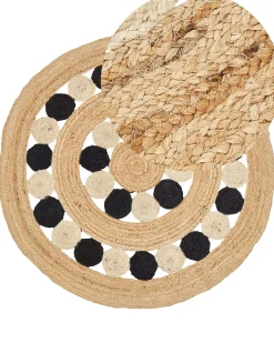 Teppich Jute Beige/Schwarz 140 Cm Hovit