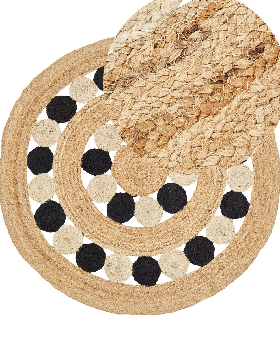 Teppich Jute Beige/Schwarz 140 Cm Hovit