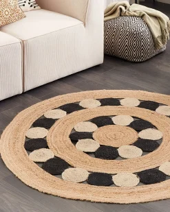 Teppich Jute Beige/Schwarz 140 Cm Hovit