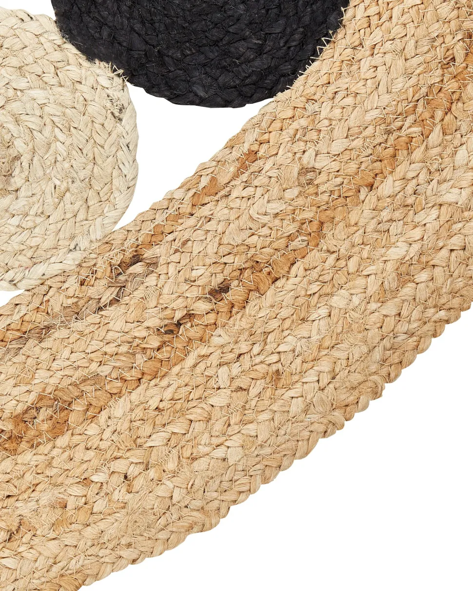 Teppich Jute Beige/Schwarz 140 Cm Hovit