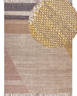 Teppich Jute Braun 160 X 230 Cm Geometrisches Muster Kurzflor Samlar