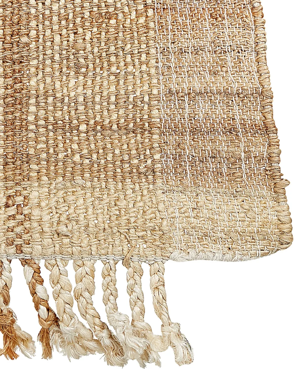 Teppich Jute Hellbeige / Braun 200 X 300 Cm Streifenmuster Kurzflor Karkin