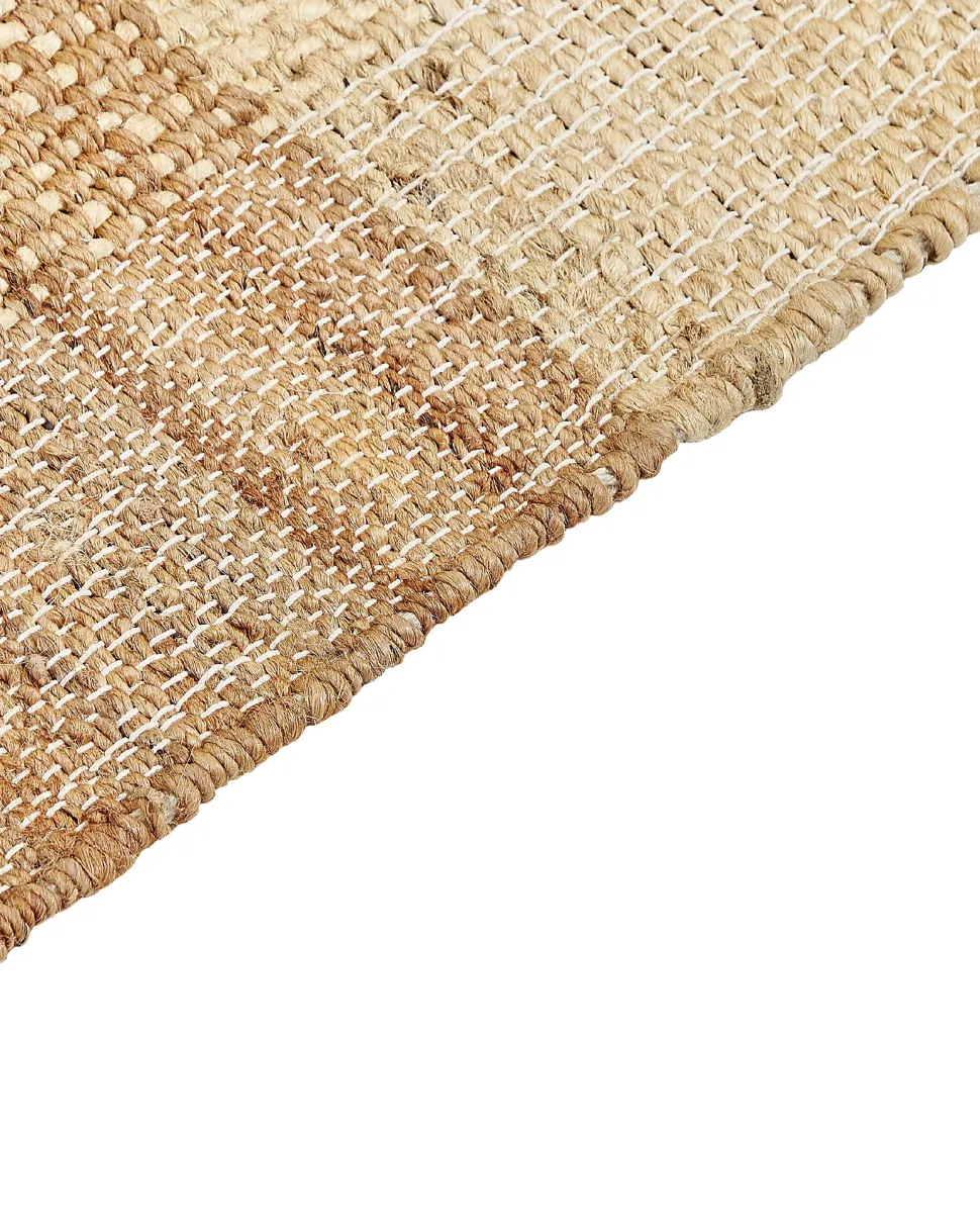 Teppich Jute Hellbeige / Braun 200 X 300 Cm Streifenmuster Kurzflor Karkin