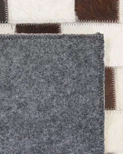 Teppich Kuhfell Beige / Braun 160 X 230 Cm Patchwork Kurzflor Kayabey