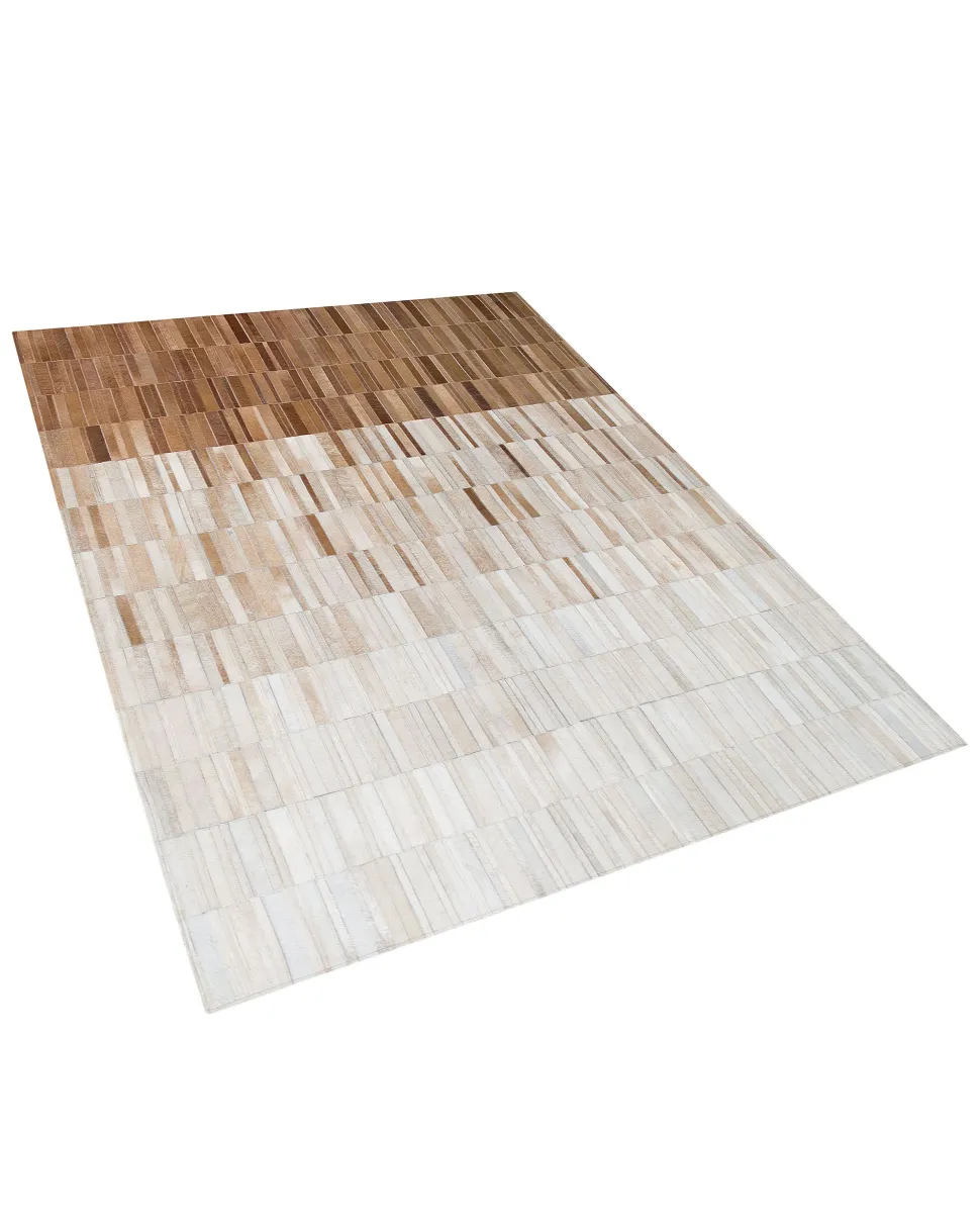 Teppich Kuhfell Beige 160 X 230 Cm Patchwork Kurzflor Yagda