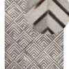 Teppich Kuhfell Beige-Grau 160 X 230 Cm Geometrisches Muster Kurzflor Tekir