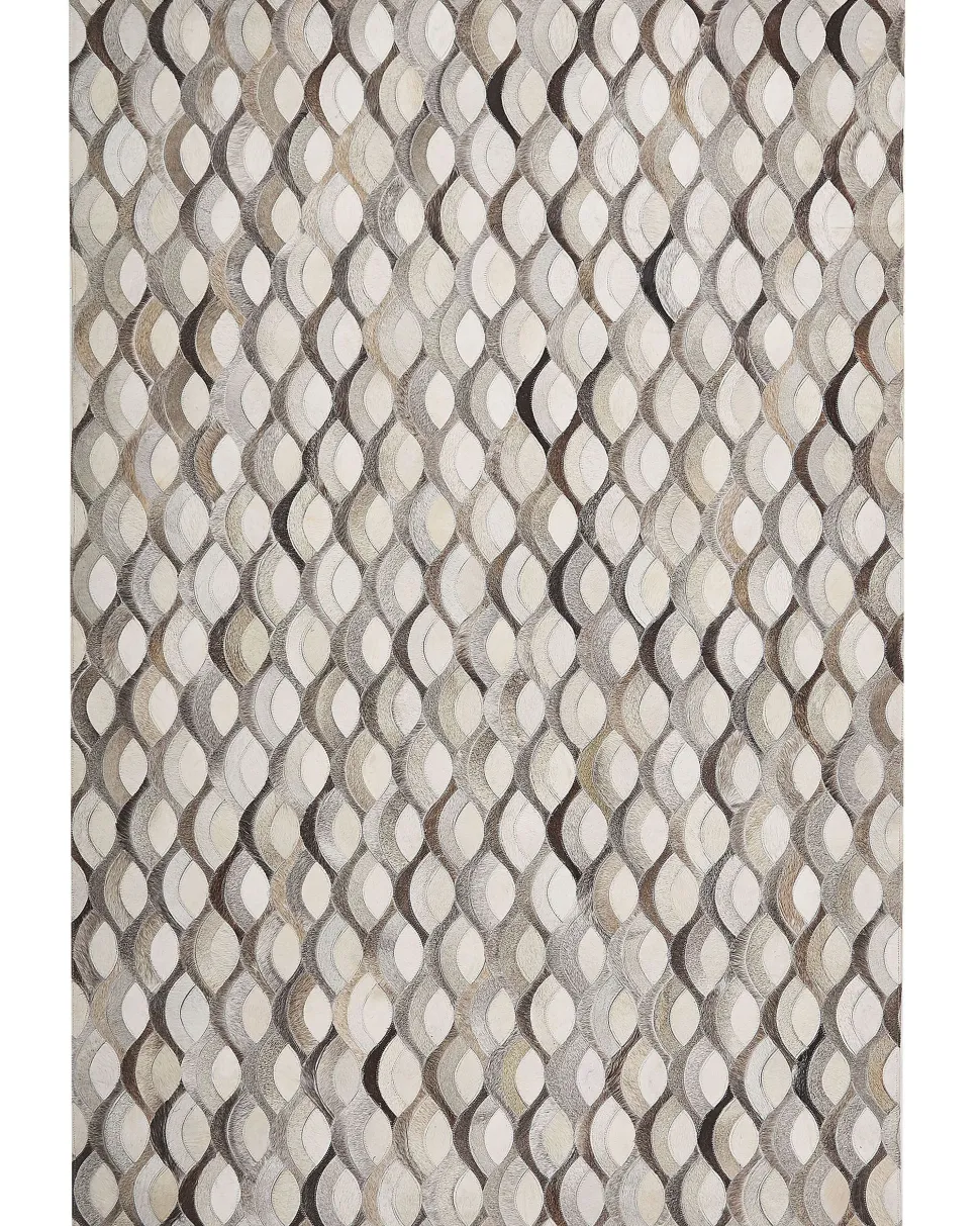 Teppich Kuhfell Braun / Beige 160 X 230 Cm Patchwork Kurzflor Kirca