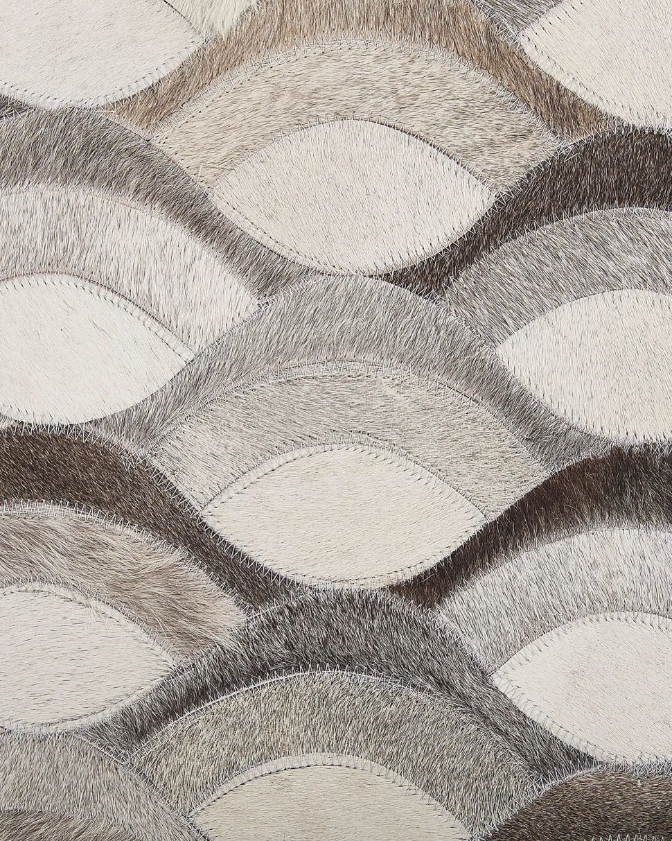 Teppich Kuhfell Braun / Beige 160 X 230 Cm Patchwork Kurzflor Kirca