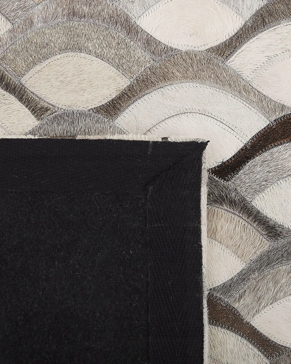 Teppich Kuhfell Braun / Beige 160 X 230 Cm Patchwork Kurzflor Kirca
