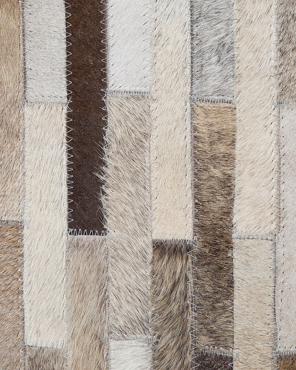 Teppich Kuhfell Braun / Beige 140 X 200 Cm Patchwork Kurzflor Sinneli