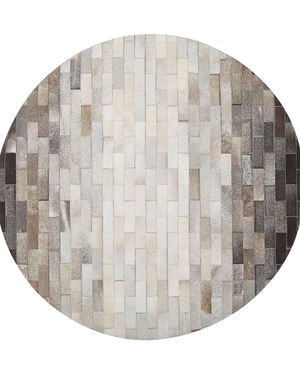 Teppich Kuhfell Braun / Beige 140 Cm Patchwork Kurzflor Dutlar