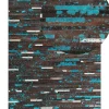 Teppich Kuhfell Braun / Blau 160 X 230 Cm Patchwork Kurzflor Kisir