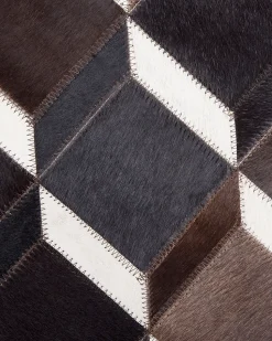 Teppich Kuhfell Braun 140 Cm Patchwork Kurzflor Alpkoy