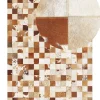 Teppich Kuhfell Braun / Weis 160 X 230 Cm Patchwork Kurzflor Camili