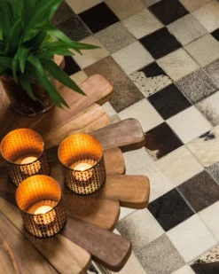 Teppich Kuhfell Braun-Beige 160 X 230 Cm Patchwork Rize