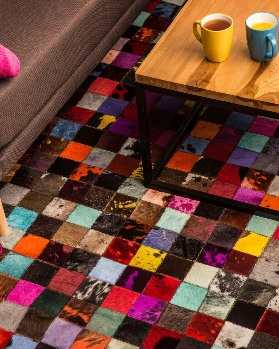 Teppich Kuhfell Bunt 160 X 230 Cm Patchwork Enne