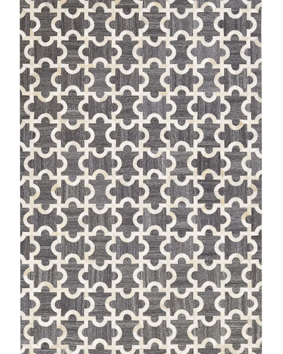 Teppich Kuhfell Grau / Beige 160 X 230 Cm Patchwork Kurzflor Yedisu